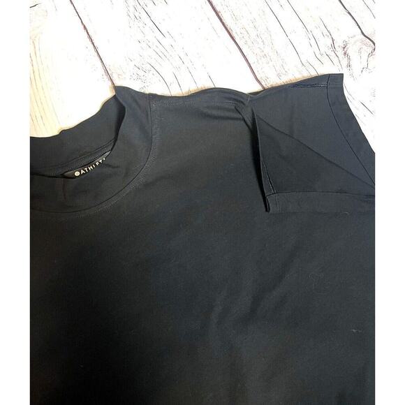 Athleta Shirt Women's Pullover Oversize Black Preppy Casual Mock Neck Size XL - Picture 2 of 8